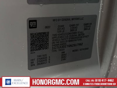 2022 GMC Sierra 1500 AT4