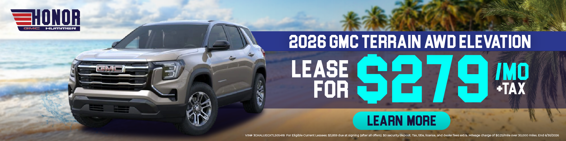 Lease $279/Month on 2026 GMC Terrain
