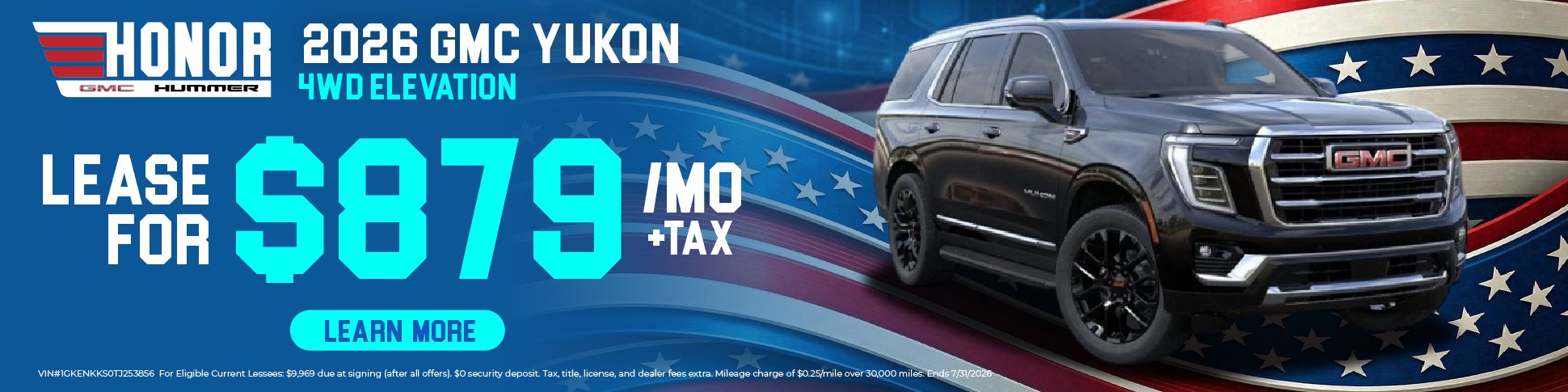 Lease $879/Month 2026 GMC Yukon 