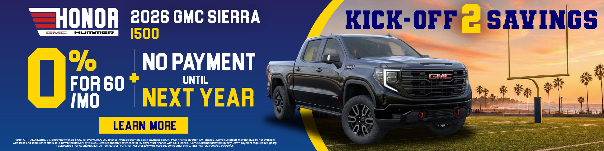 0% APR for 60 Months 2026 GMC Sierra 1500