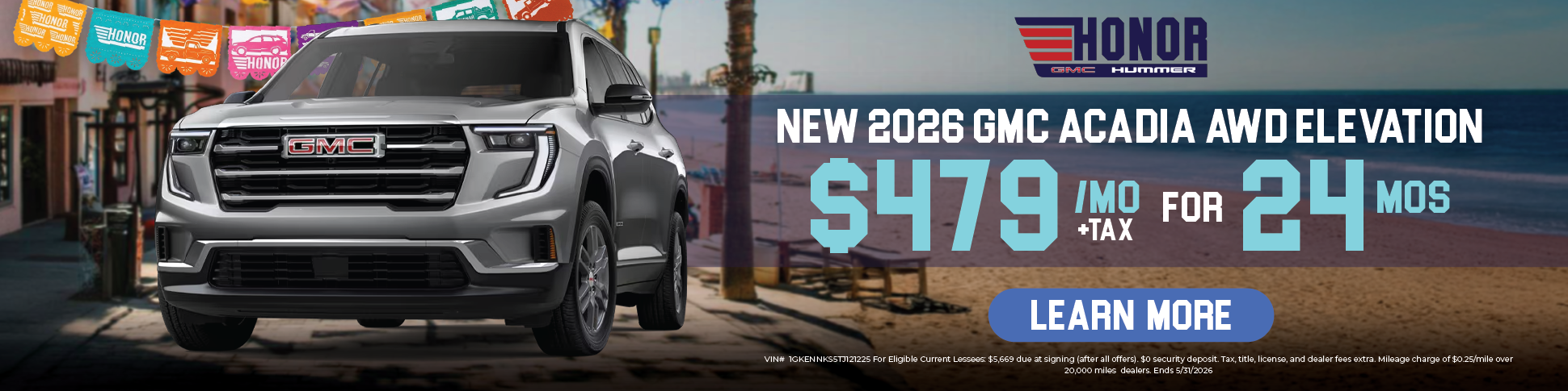 Lease $479/Month On 2026 GMC Acadia