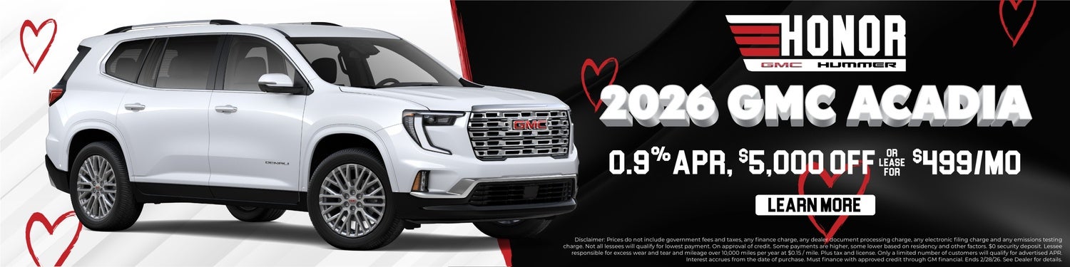 0.9% APR On 2026 Gmc Acadia