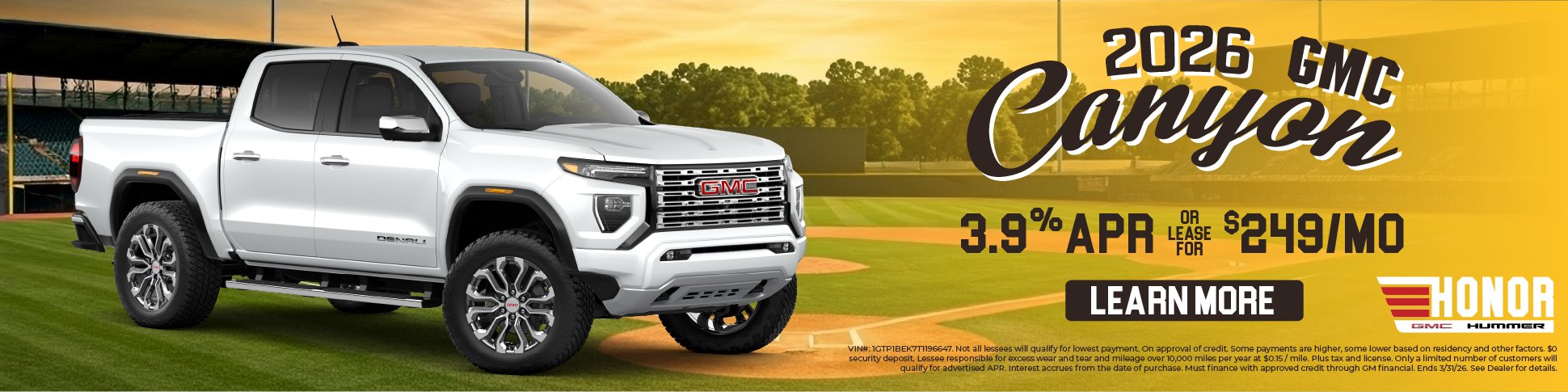 3.9% APR On 2026 GMC Canyon