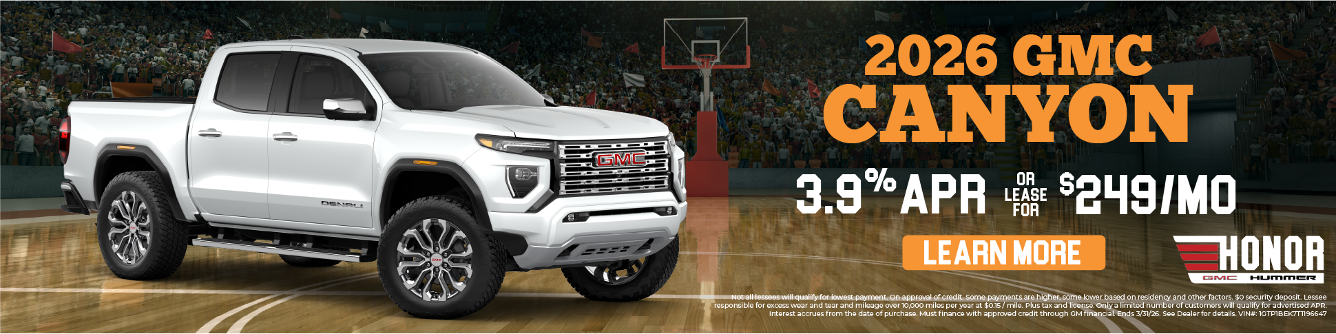 3.9% APR On 2026 GMC Canyon